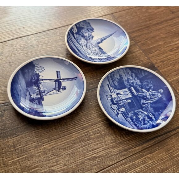 1950s Danish Miniature Souvenir Plates Set of 3 Windmill Church & H.C. Anderson - Picture 5 of 9